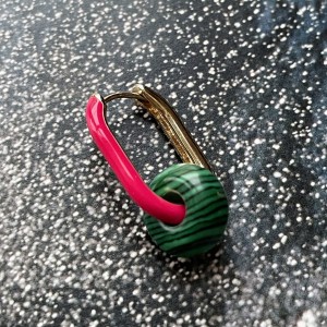 Kolczyk Ringo Fuchsia Malachit